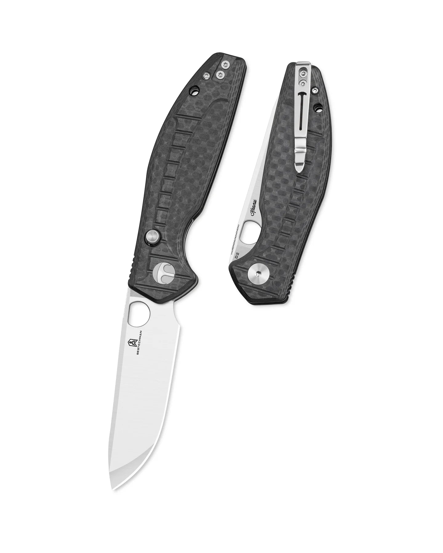 BESTECHMAN Angry Owl BMK12F-1: 3.252" D2 Blade, G10 Scales, Button Liner Lock, Folding Knife