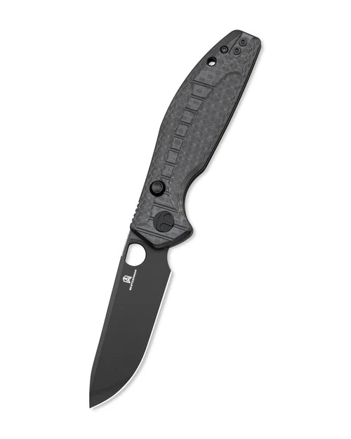 BESTECHMAN Angry Owl BMK12F-2: 3.252" D2 Blade, G10 Scales, Button Liner Lock, Folding Knife