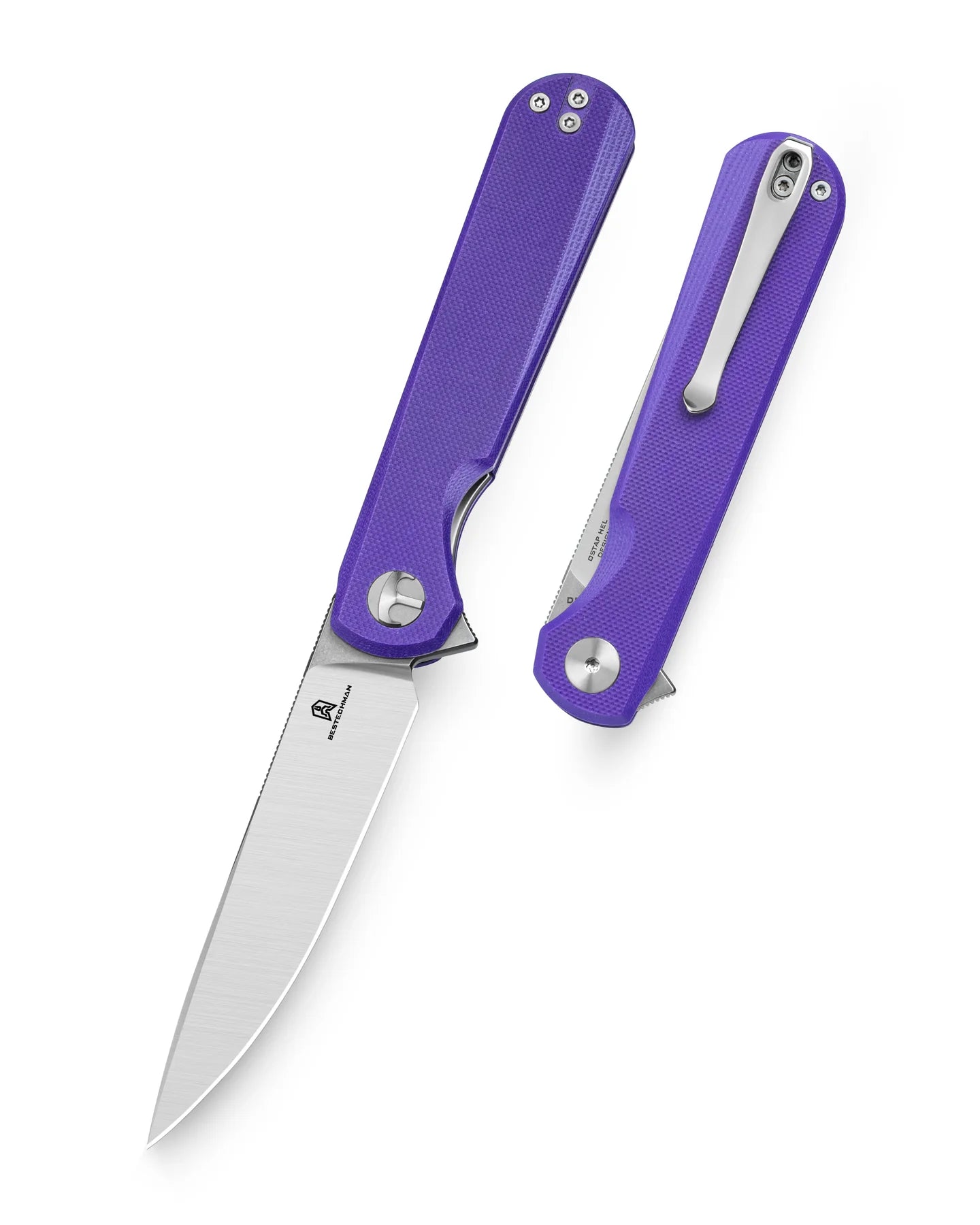 BESTECHMAN FLICK BMK13B: 3.49" D2 Steel Blade, G10 Scales, Liner Lock, Flipper