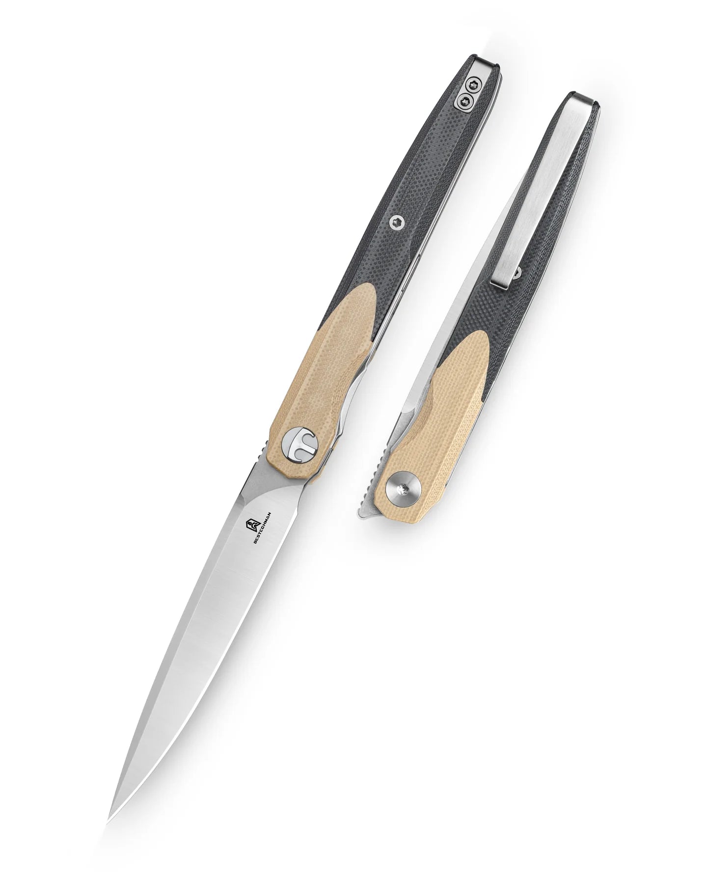 BESTECHMAN LANZA BMK14B: 3.45" 14C28N Steel Blade, G10 Scales, Liner Lock, Front Flipper