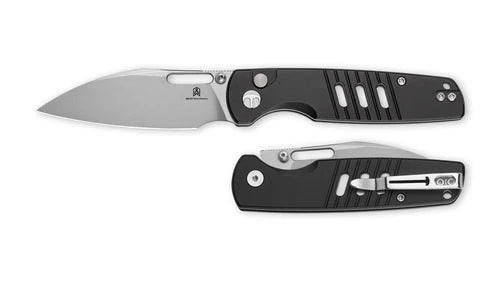 Bestechman Vector BMK15A – Stonewashed D2 Blade  Black Aluminum Handle Button Lock