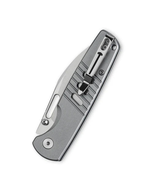 Bestechman Vector BMK15B – Stonewashed D2 Blade Grey Aluminum Handle Button Lock
