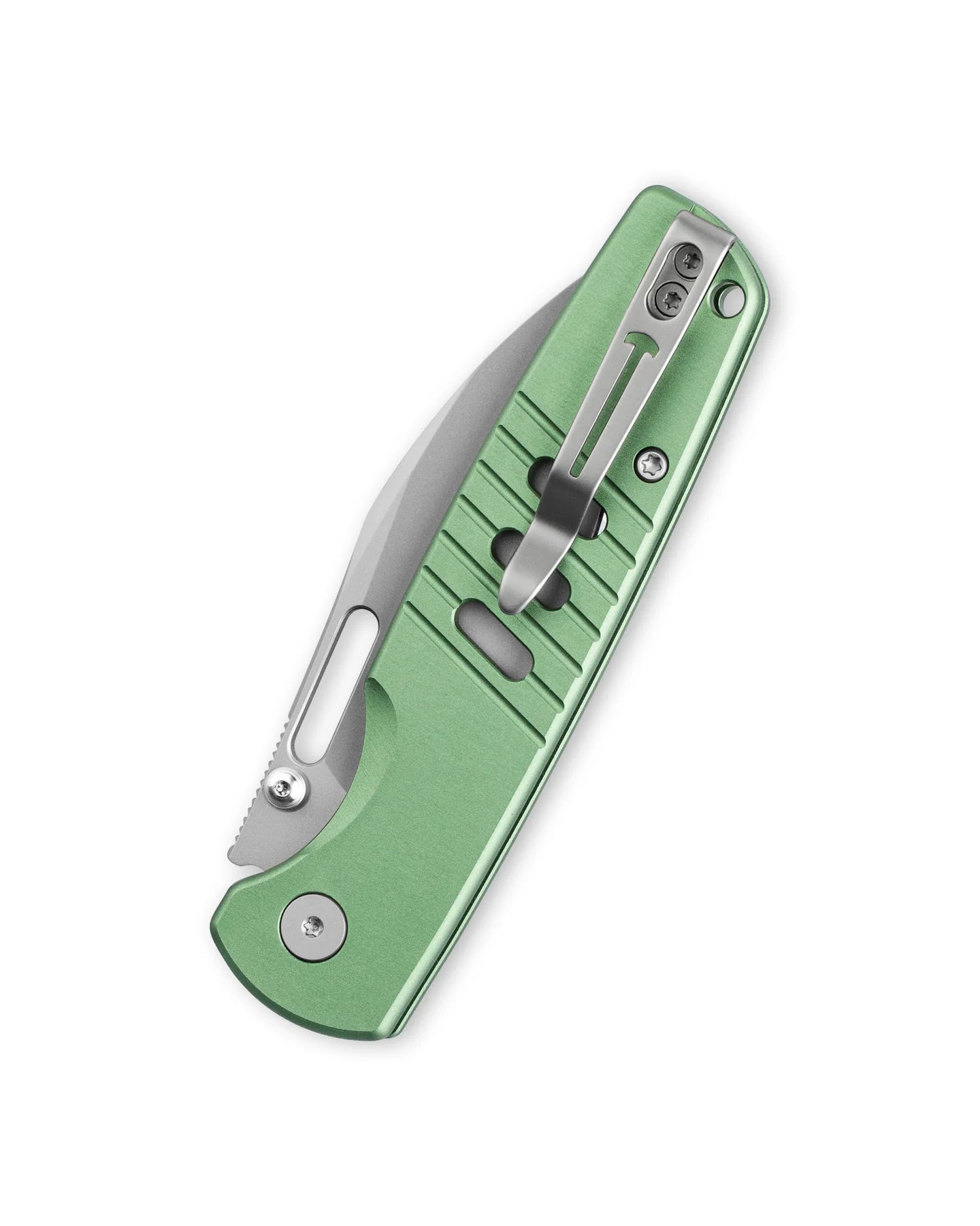 Bestechman Vector BMK15C D2 Bead-Blast Blade | Green Aluminum Scales Button Lock