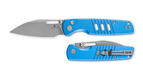 Bestechman Vector BMK15D – Bead-Blast D2 BladeBlue Aluminum Handle Button Lock