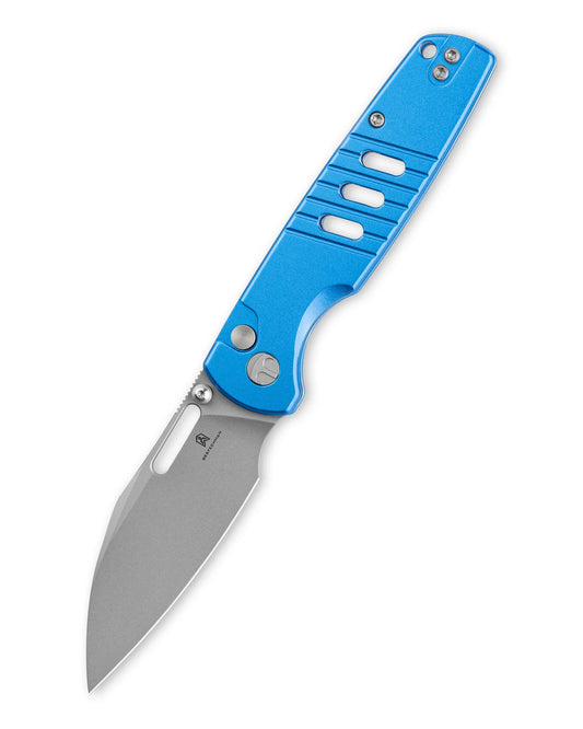 Bestechman Vector BMK15D – Bead-Blast D2 BladeBlue Aluminum Handle Button Lock