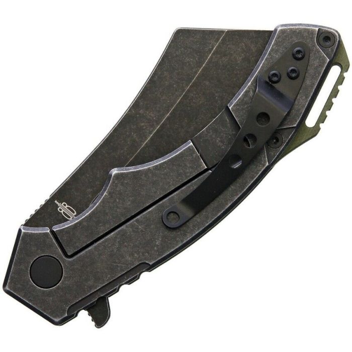 BNB Knives Cleaver Folding Knife – Carbon Fiber/Titanium (Model: bnb42395C)