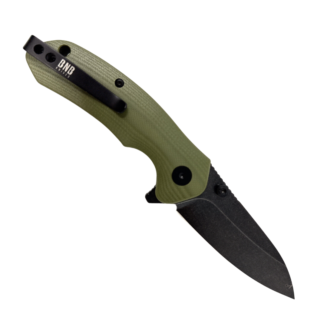 BNB Knives Button lock Raven OD BNB2424G