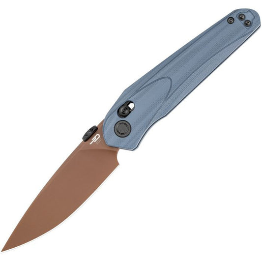 BESTECH MOTHUS BG67F Blue Gray G10 Handle: 3.47" 14C28N Blade