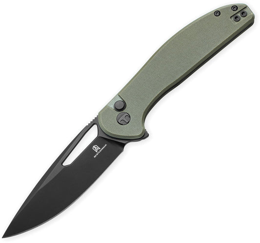 Bestechman Whalefin B-Lock Folding Knife OD Green G10 Handle D2 Drop Point Blade BTKMK18D