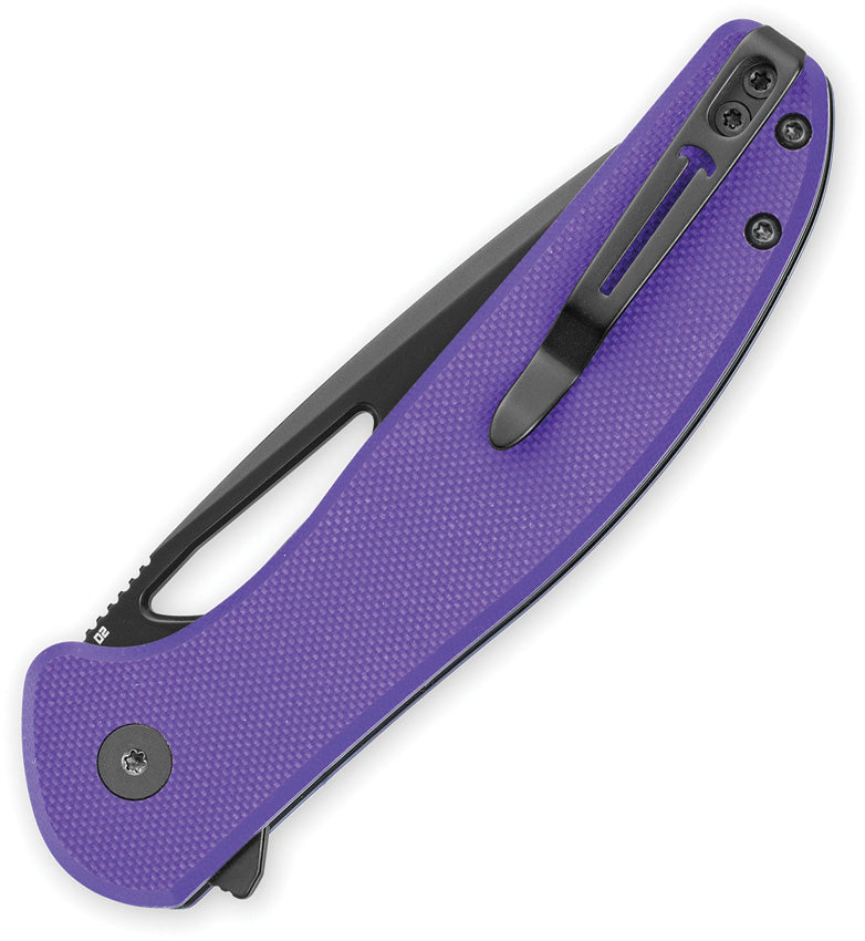 Bestechman Whalefin B-Lock Folding Knife Purple G10 Handle D2 Drop Point Blade BTKMK18F