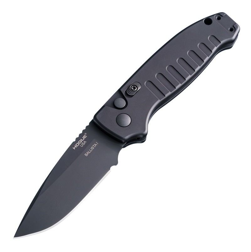 Hogue Ballista 1 Drop Point Matte Black Automatic Knife 64130