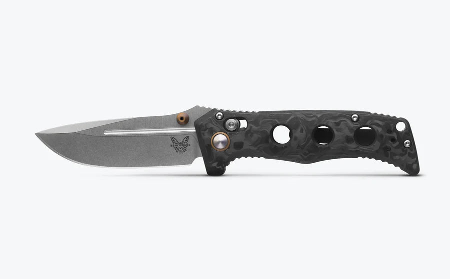 Benchmade Mini Adamas Marbled Carbon Fiber 3.25"  Drop-point BM-273-03