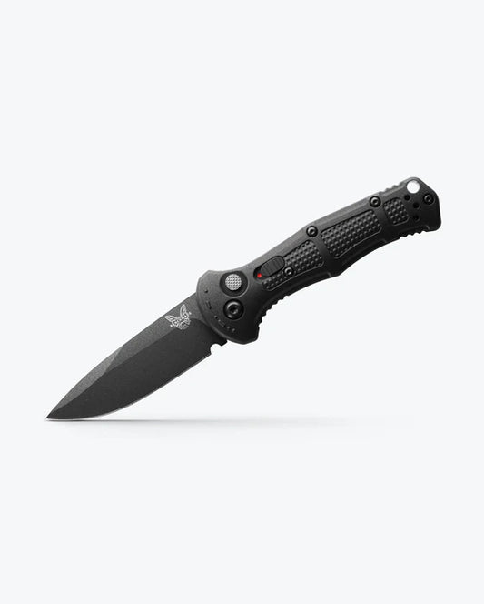 Benchmade  Mini Claymore AUTO  3" CPM-D2 Cobalt Black Drop Point Plain Blade 9570BK