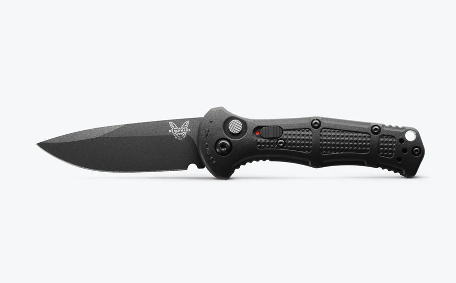 Benchmade  Mini Claymore AUTO  3" CPM-D2 Cobalt Black Drop Point Plain Blade 9570BK