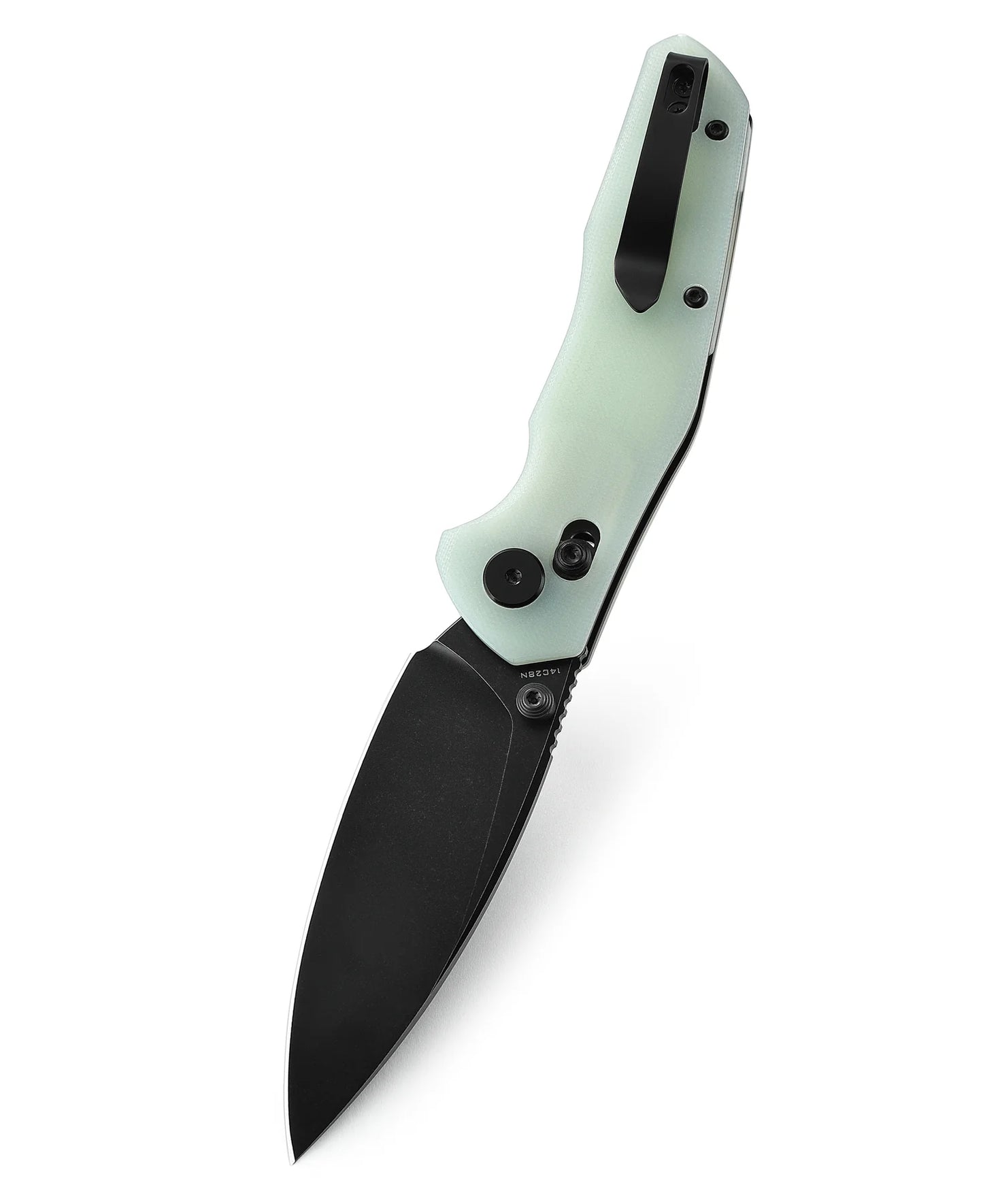 Bestechman Ronan  3.26" 14C28N Drop Point Blade, Jade G-10, Crossbar Lock BTKMK02I