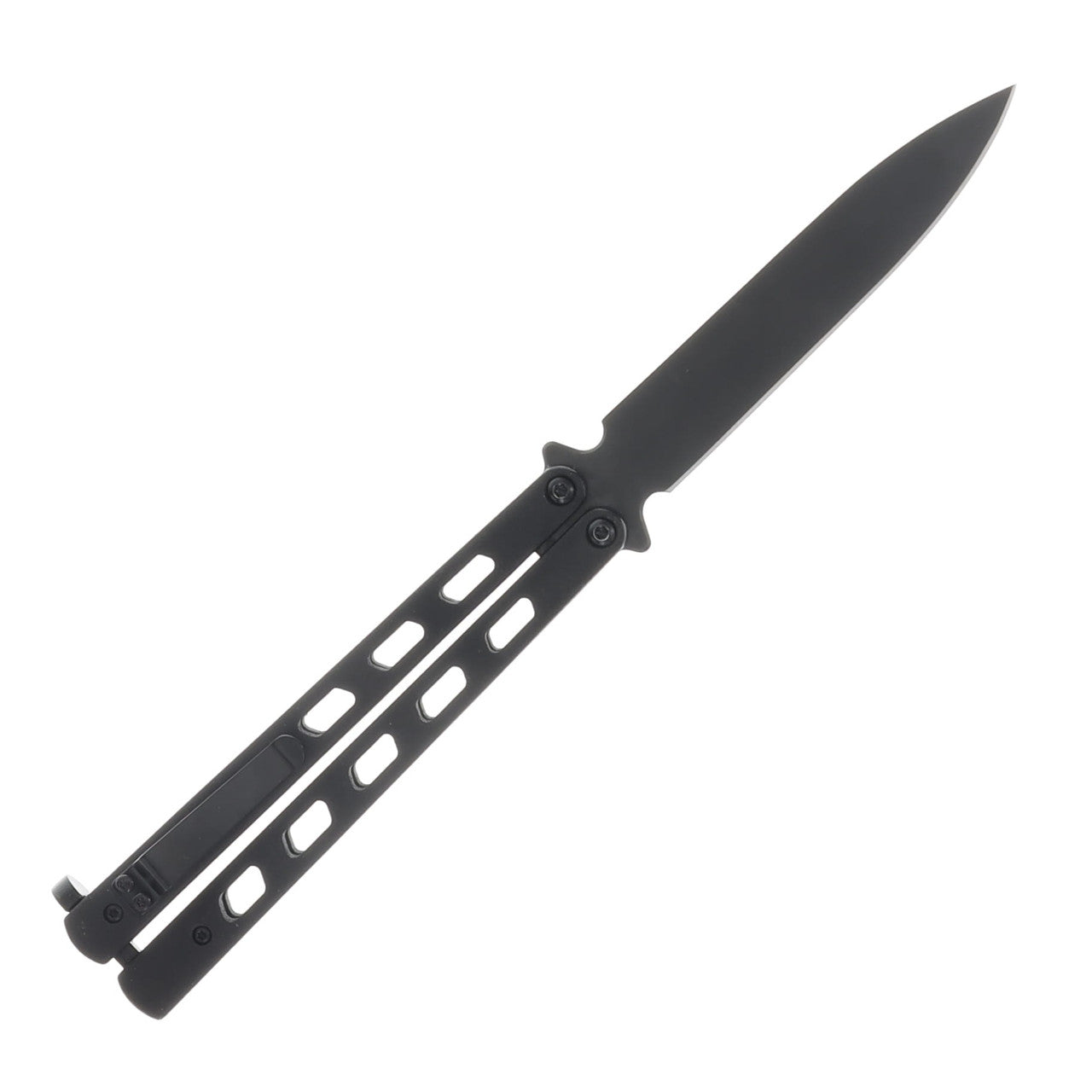 Blackhawk Dark Angel BH15B100 – D2 Spear Point Butterfly Knife with Spring-Loaded Latch