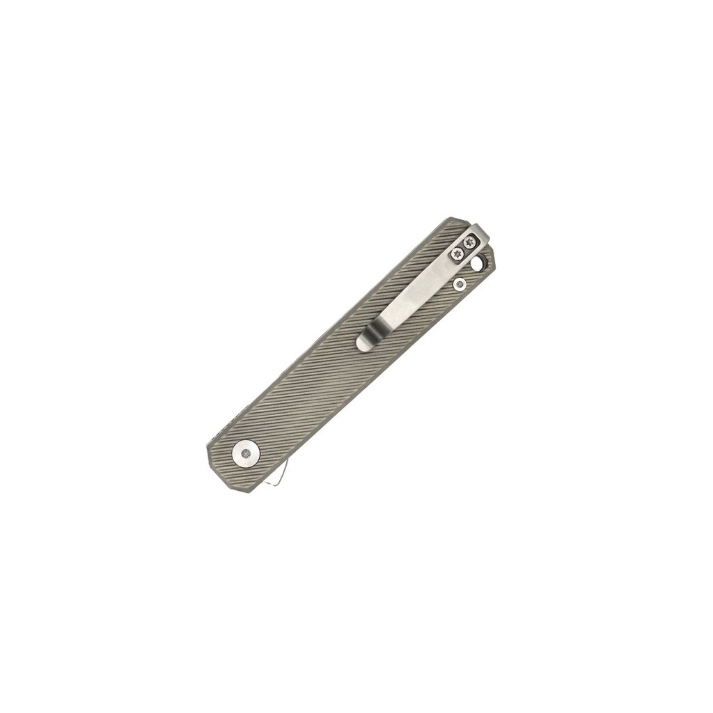 CobraTec Rook Titanium Folding Knife – VG10 Drop Point Non-Serrated EDC Knife CTROOKVG10STN