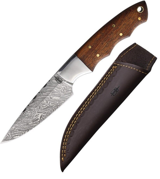 BnB Knives Small Spear Hunter– 1095 Damascus / Burl Wood Handle BNB15248