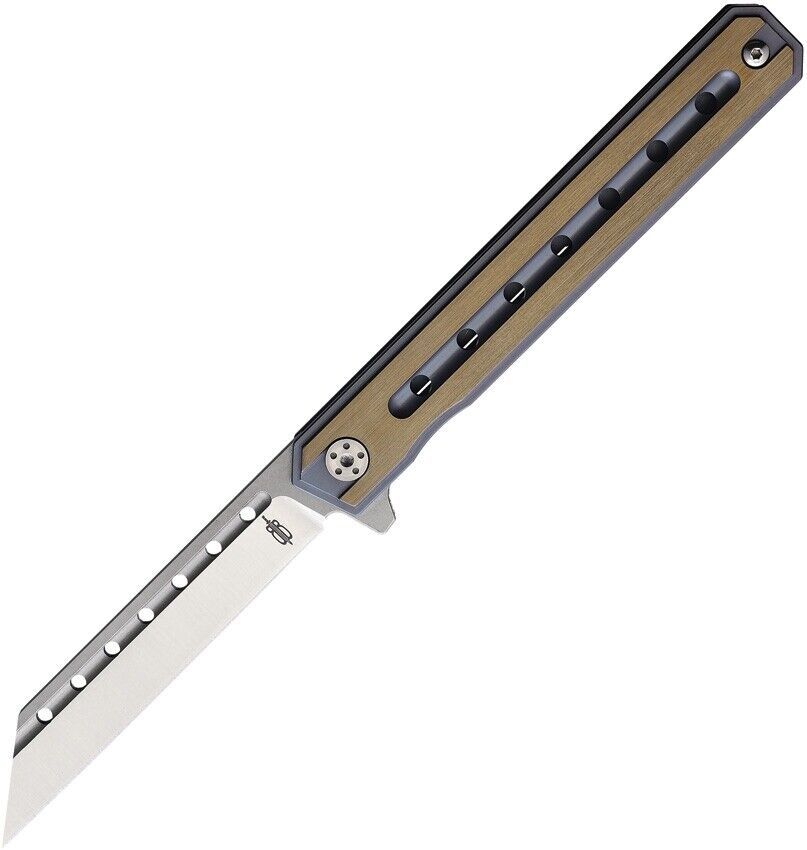 BnB Knives Titanium Cleaver Folder – D2 / Brown-Grey Titanium  bnb1939B