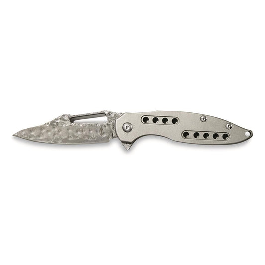 BnB Knives Titanium Flipper – VG10 Damascus / Titanium Handle  bnb1441TF