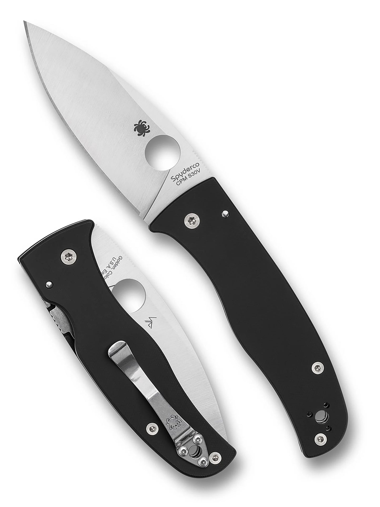 SpydercoBodacious  CPM-S30V Stainless Steel Black G10 Knife C263GP