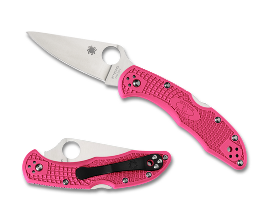Spyderco Delica 4 Lightweight Folding Knife 2.9" CPM-S30V Satin Blade Pink FRN Handle C11FPPNS30V