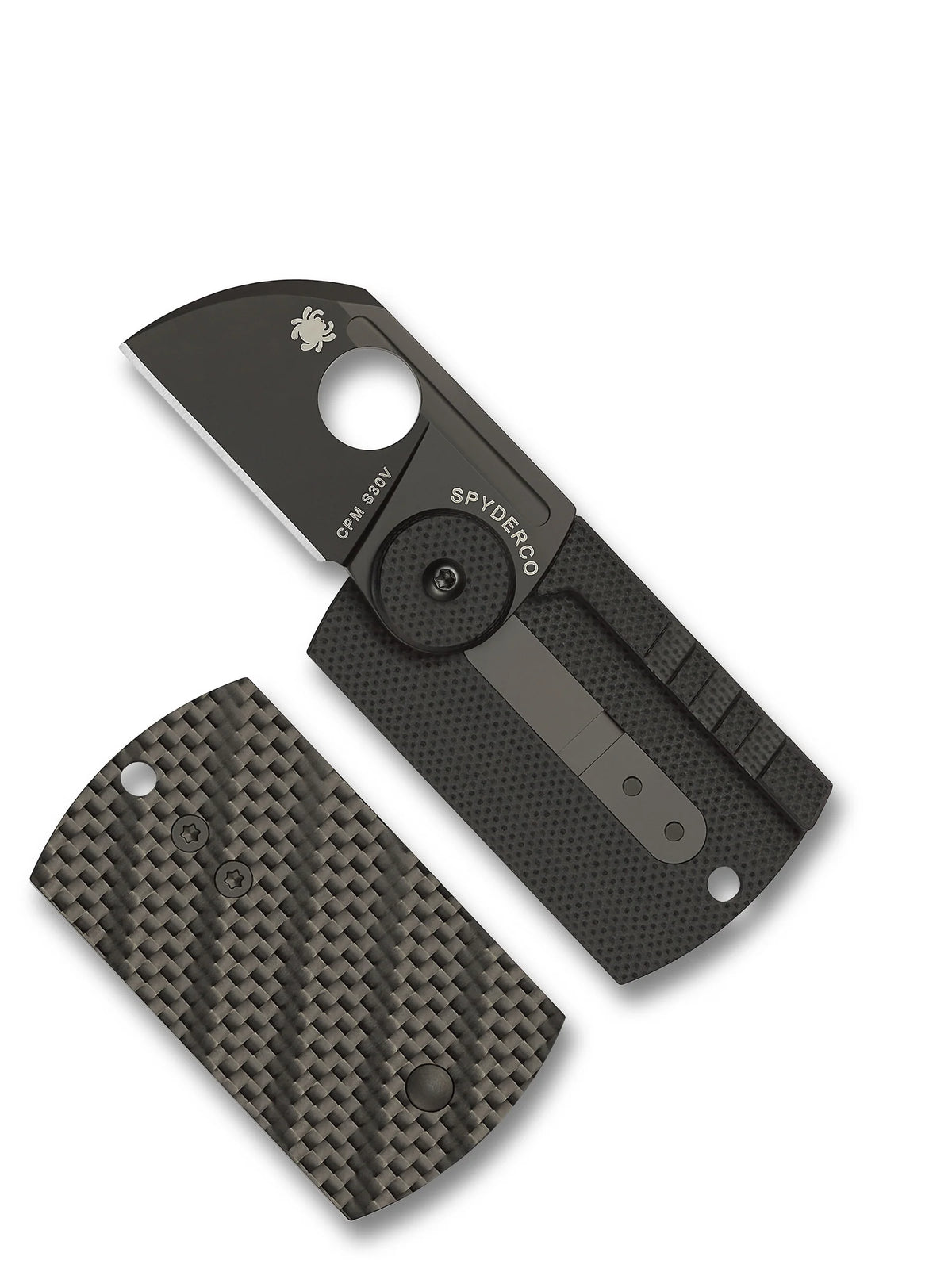 Spyderco Dog Tag Folder Carbon Fiber CPM S30V C188CFBBKP