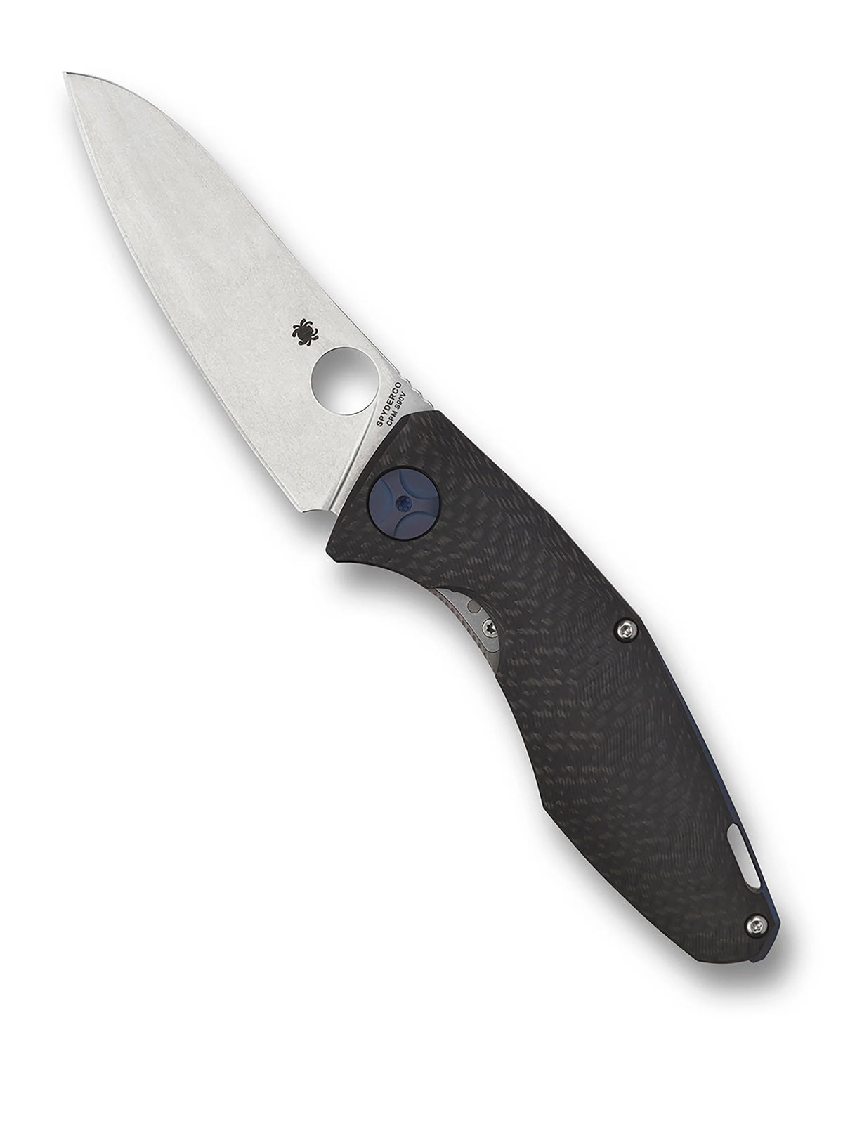 Spyderco Drunken Carbon Fiber Titanium CPM S90V Folding Knife C235CFTIP
