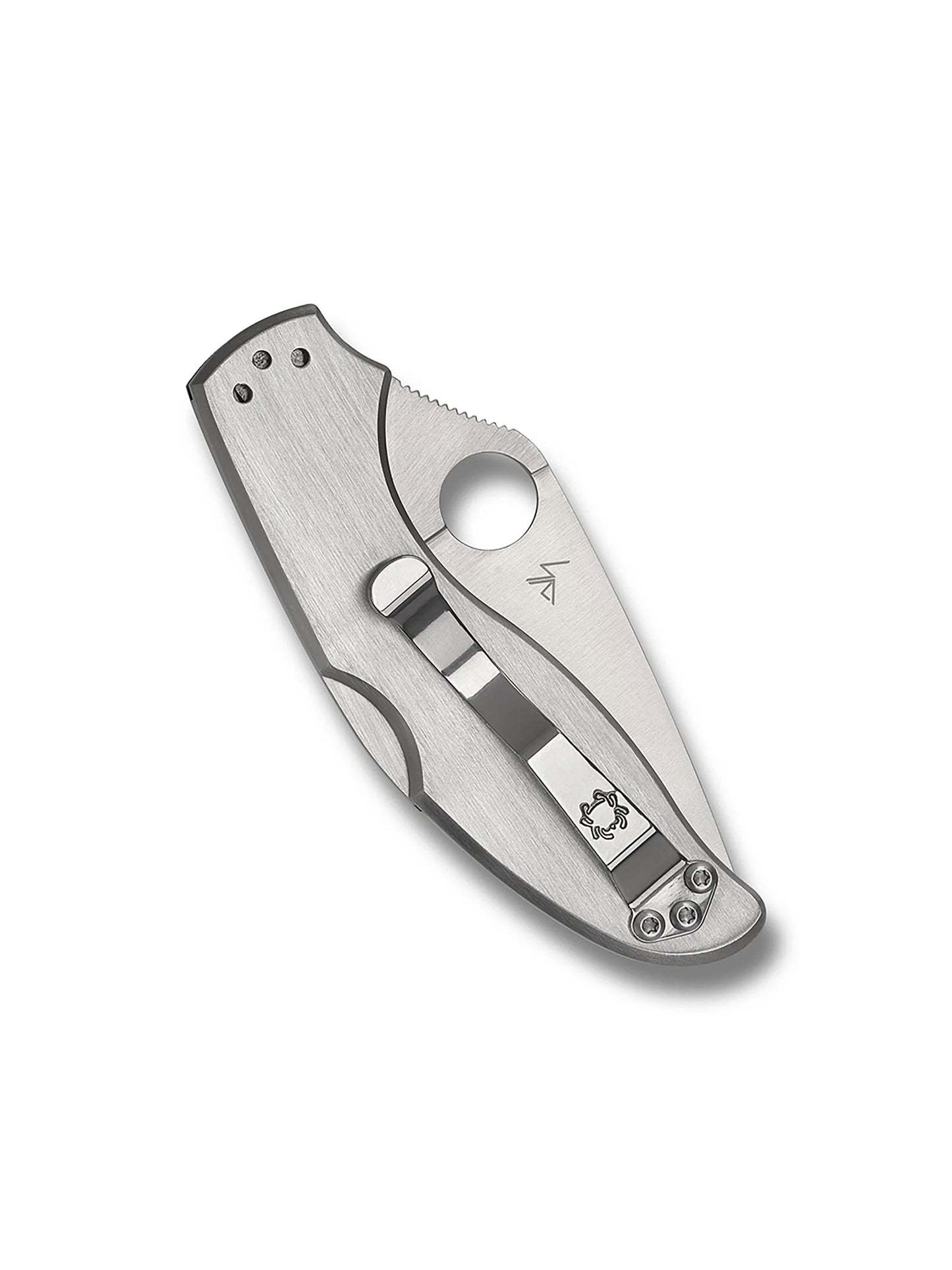 Spyderco UpTern™ Folding Knife – 2.82" 8Cr13MoV Full-Flat Ground Blade, Stainless Steel Handle | C261P