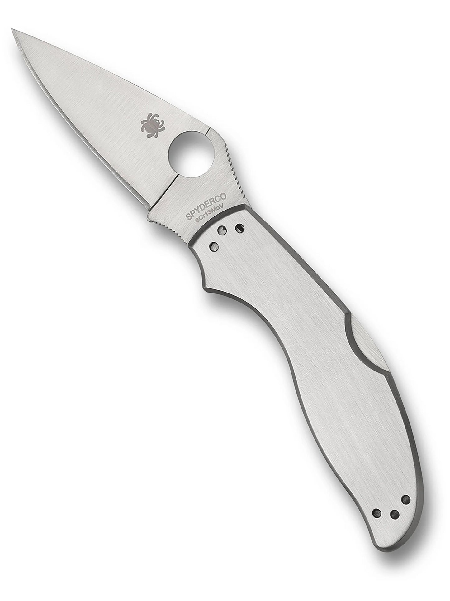 Spyderco UpTern™ Folding Knife – 2.82" 8Cr13MoV Full-Flat Ground Blade, Stainless Steel Handle | C261P