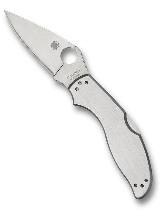 Spyderco UpTern™ Folding Knife – 2.82" 8Cr13MoV Full-Flat Ground Blade, Stainless Steel Handle | C261P