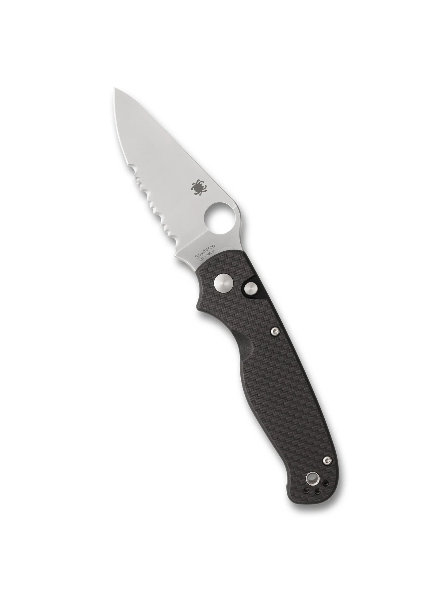 Spyderco ButtonUp™ Carbon Fiber Folding Knife – 3.27" 8Cr13MoV Full-Flat Blade, Carbon Fiber/G-10 Laminate Handle | C275CFPS