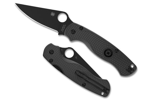 Spyderco Para Military 2 Lightweight Folding Knife – Black FRN, DLC Clip Point (C81PBBK2)