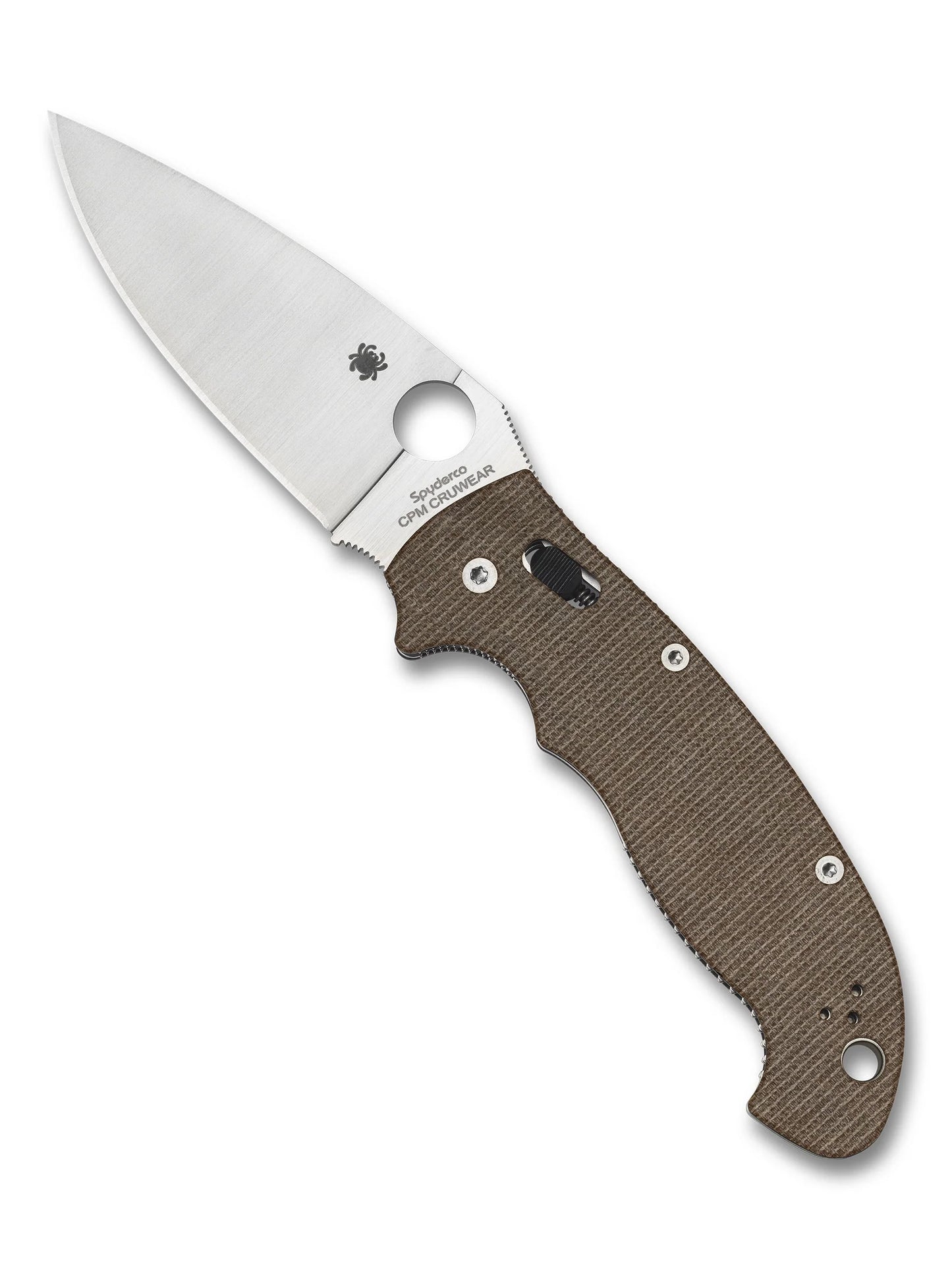 Spyderco Manix 2 XL Brown Canvas Micarta CPM Cru-Wear Folding Knife | C95MPCW2