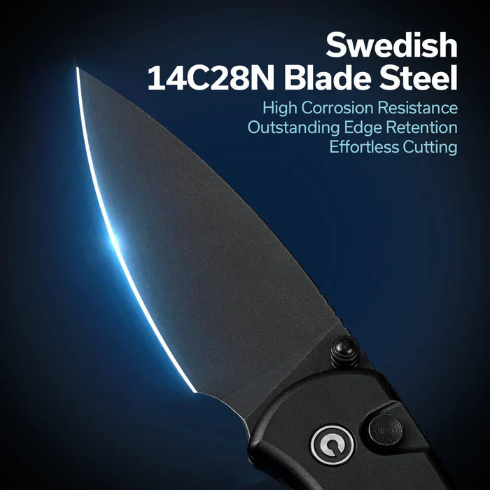 CIVIVI Qubit Button Lock & Thumb Stud Knife Aluminum Handle 2.98" 14C28N Blade C22030E-1