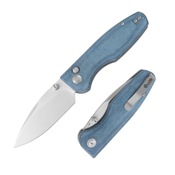 CMB Predator V3 CMB-19D – Satin Blade Button Lock Folding Knife with Micarta Handle