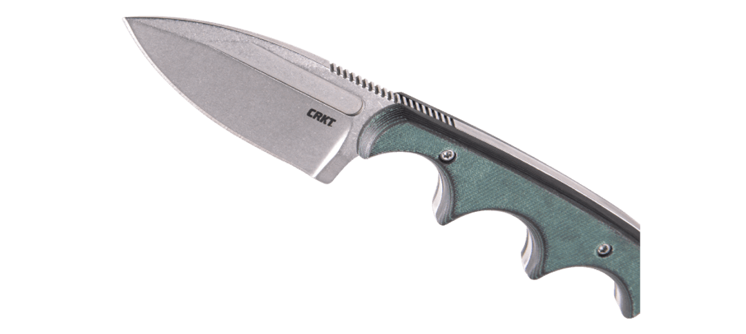 CRKT Minimalist Fixed Blade Green Black 2.15in Plain SW Spear Point CR2396