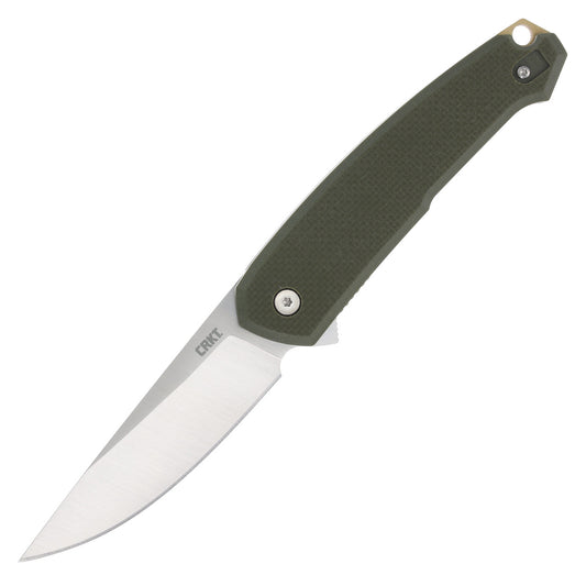CRKT Tueto Linerlock Folding Knife Olive Drab Green G-10 CR5325