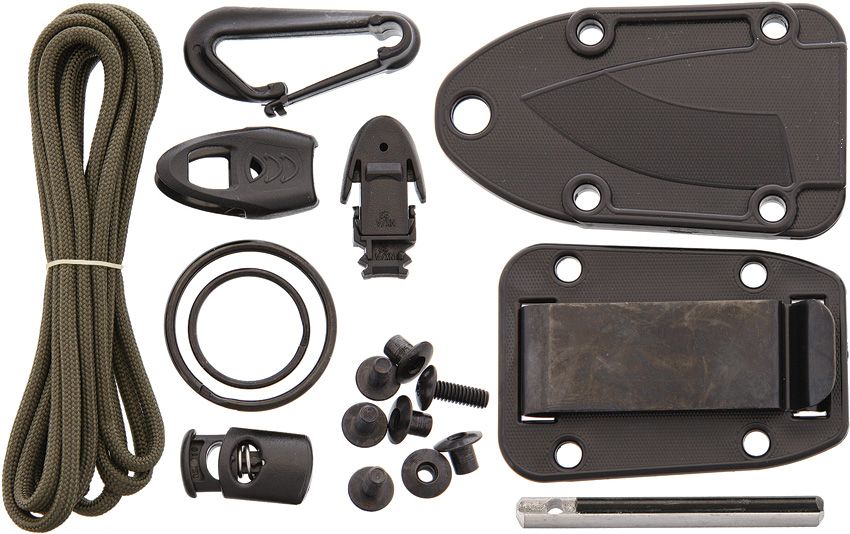 ESEE Candiru Black with Survival Kit Compact Fixed Blade with Full Tang Strength ESCANBKIT