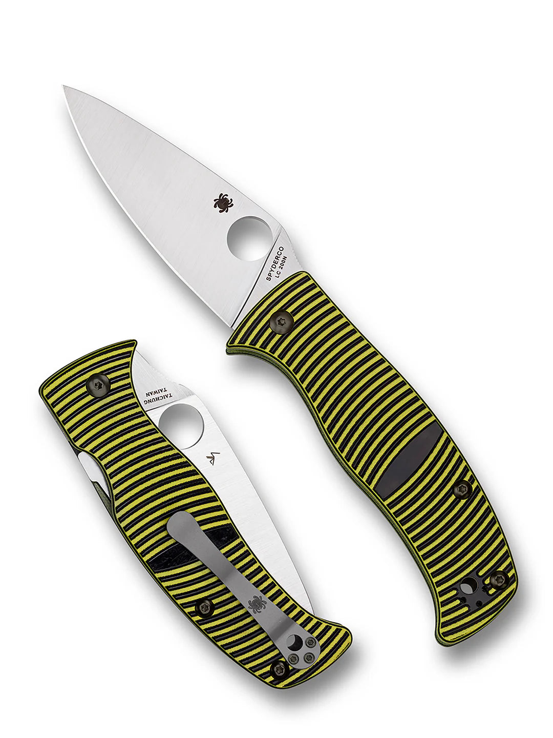 Spyderco Caribbean Salt Series Folding Knife 3.7" LC200N Leaf Shaped Blade,  G10 Handles
