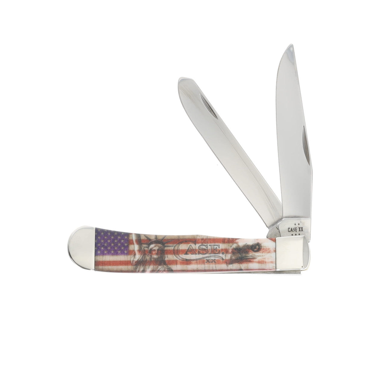 Case XX Trapper Folding Knife Patriotic Smooth Synthetic CA10678