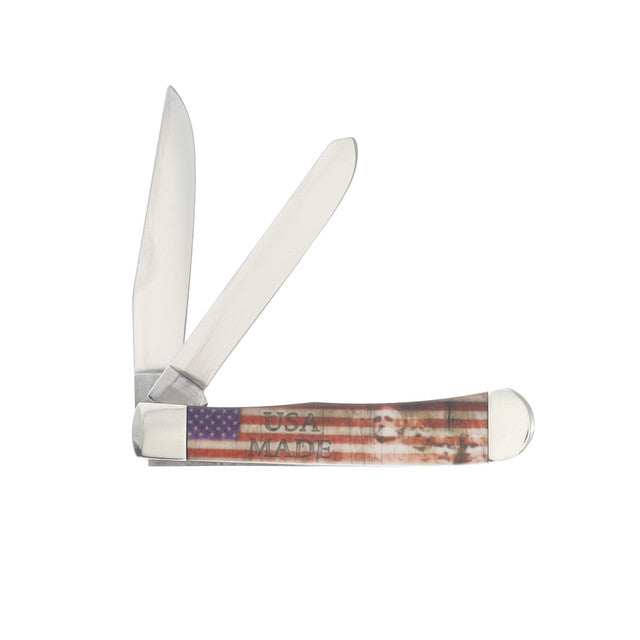 Case XX Trapper Folding Knife Patriotic Smooth Synthetic CA10678