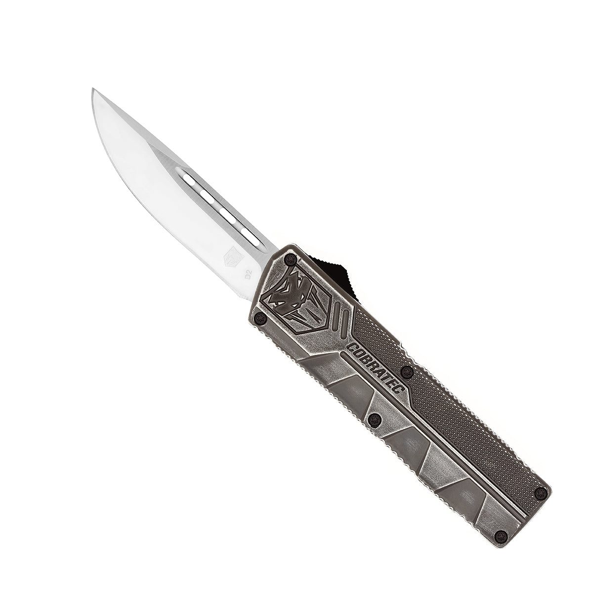 CobraTec Lightweight Stonewash (Cerakote) OTF Knife – D2 Blade  Dual Action SWCTLWDNS
