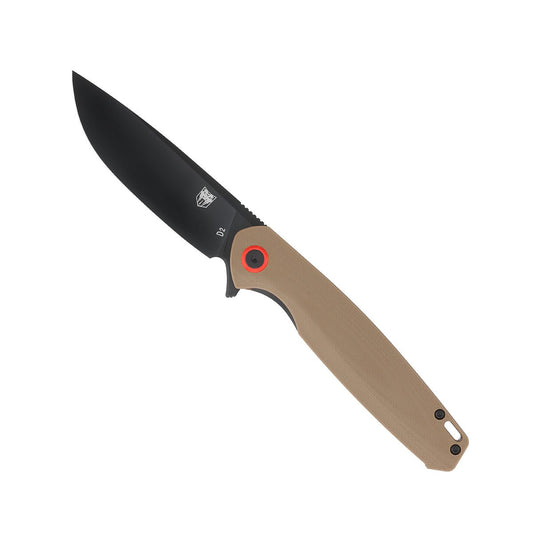CobraTec RATH – D2 Black Blade / Red G10 Handle CTRATHBRN