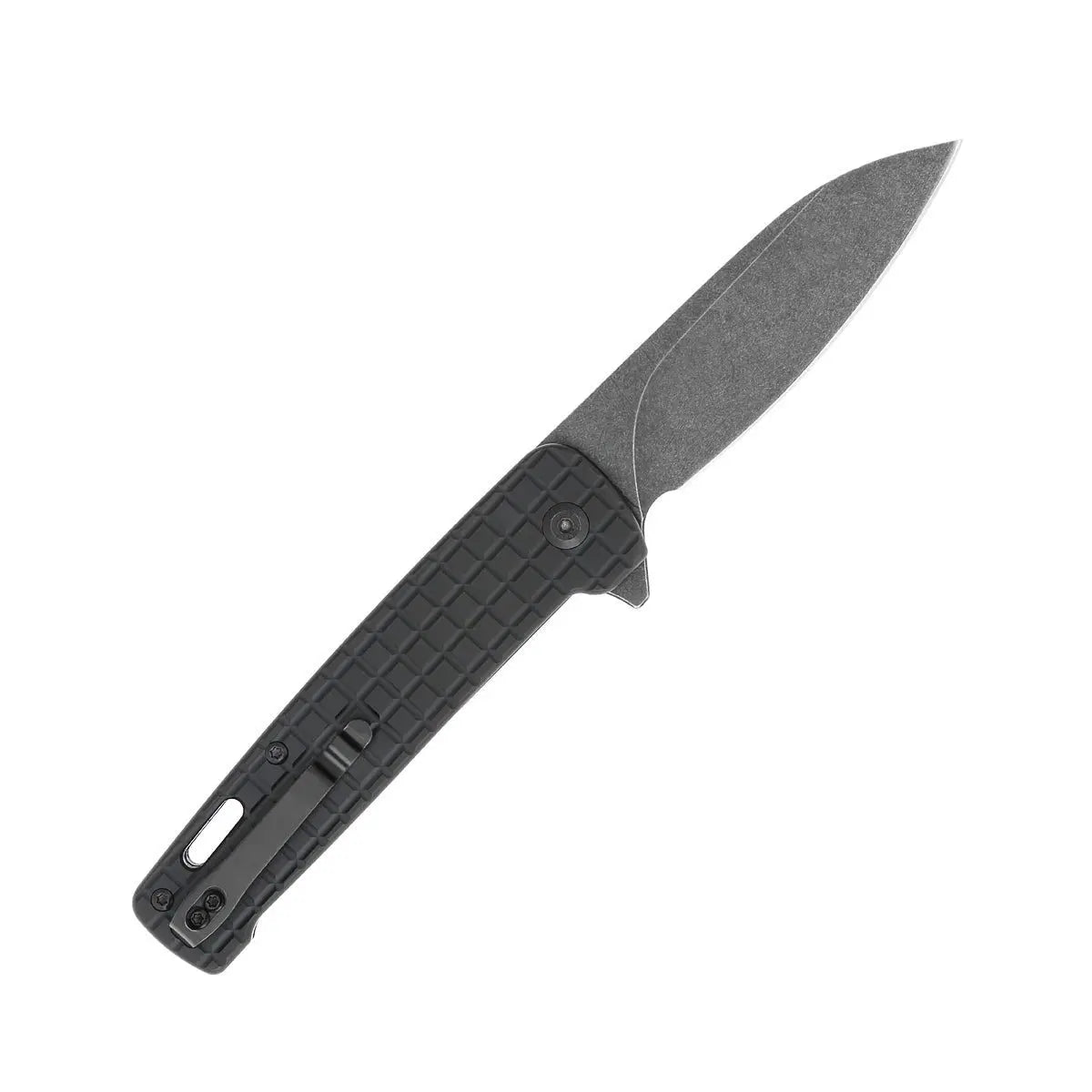 CobraTec Rhino Black— Flipper Folding Knife (D2 Blade, Aluminum Handle)