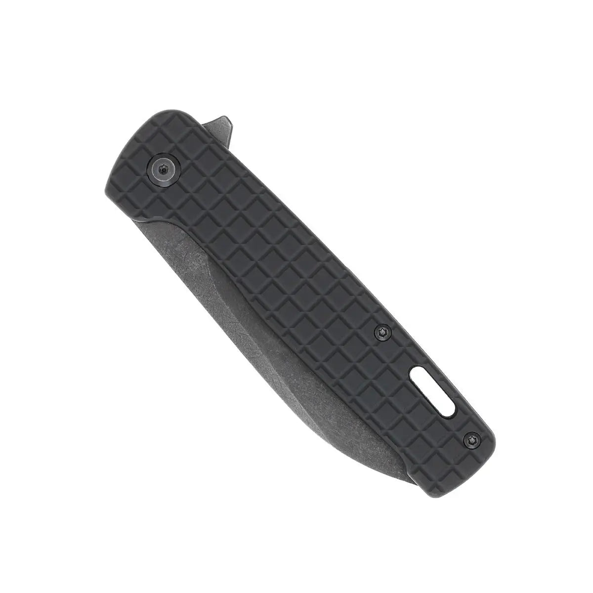 CobraTec Rhino Black— Flipper Folding Knife (D2 Blade, Aluminum Handle)