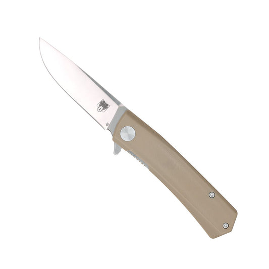 Cobratec Knives Serpent Linerlock Tan G10 Folding D2 Steel Pocket Knife CTSRPTAN
