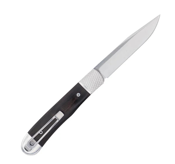 Cobratec Trapper Hidden Release Automatic Knife Ebony Wood Handle D2  CTTHREBW