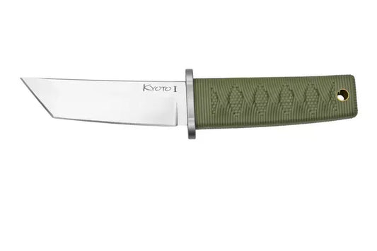 Cold Steel 17DA-ODSW Kyoto Boot Knife Fixed 3.25" Stonewashed Tanto  Blade OD Green Kray-Ex Handle, Sheath