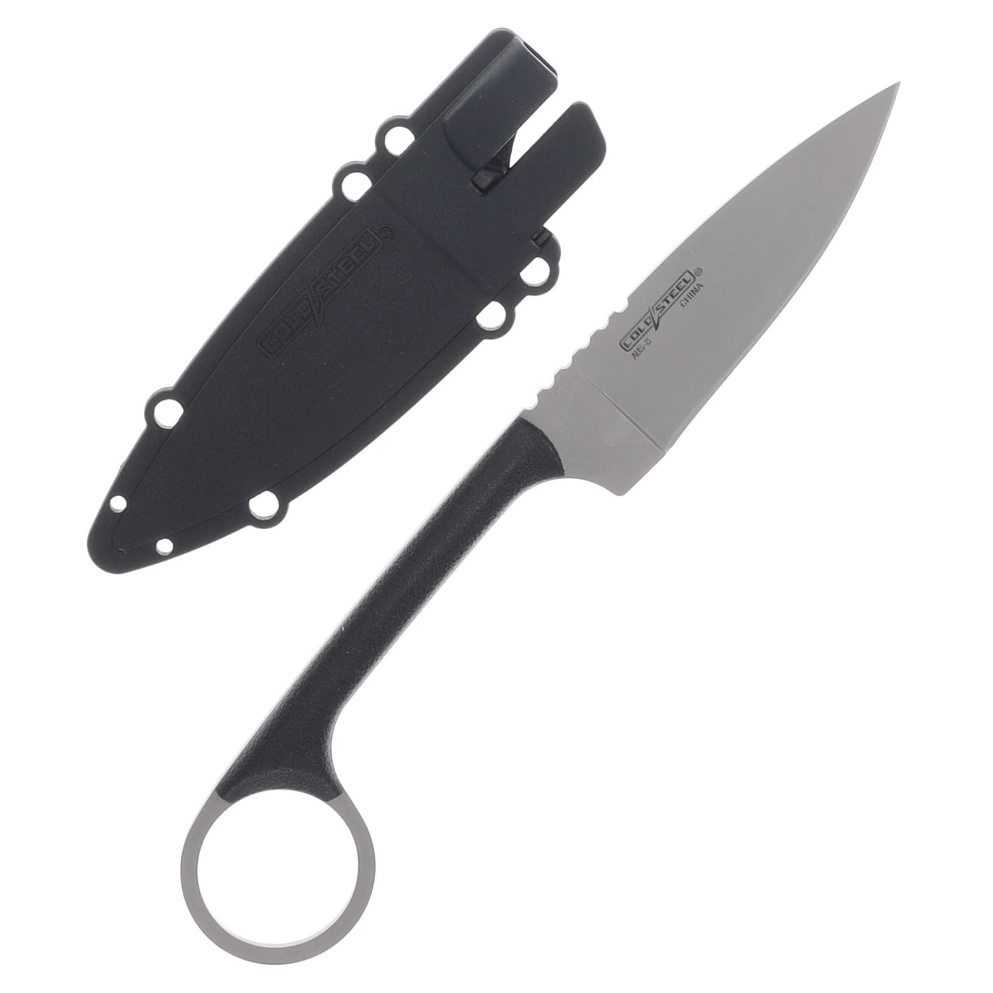 Cold Steel Bird & Game Fixed Blade Knife – 3.25" AUS-8A Bead-Blast Drop-Point Blade, Black Polymer Handle | CS20A